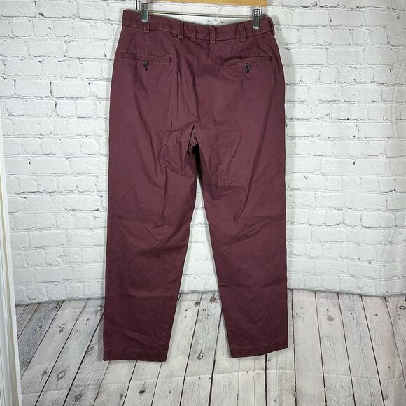 Brooks Brothers Mens Clark Burgundy Pants size W34 x L32 Khaki Chino - Picture 4 of 8